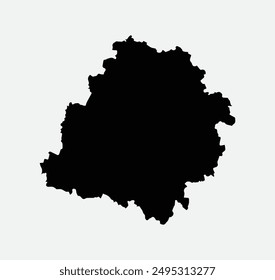 Map of Lodz - Poland outline silhouette graphic element Illustration template design
