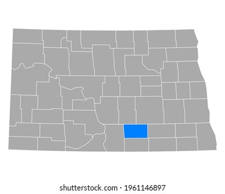 Map of Logan in North Dakota on white