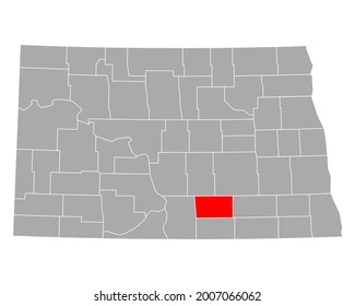Mapa de Logan en Dakota del Norte en blanco