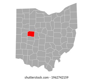 Map of Logan in Ohio on white