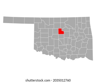 Map of Logan in Oklahoma on white