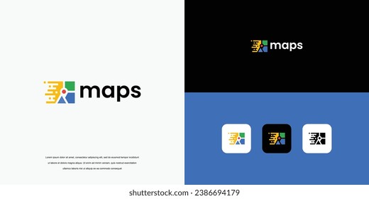 map logo, fast logo vector