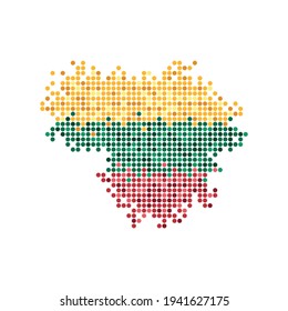 Map logo of Lithuania. Round pixels. Modern digital logo.