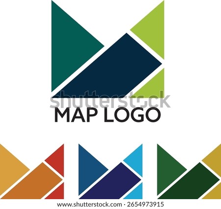 map logo, m address icon