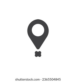 map logo, vector map, with an x ​​underneath
