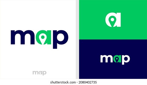 Map Logo Wordmark Pin Negative 260nw 2080402735 