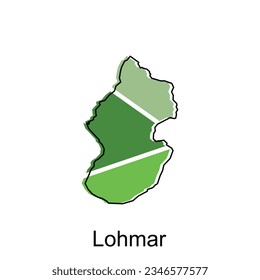 Mapa de Lohmar, Mapa Mundial de la plantilla vectorial internacional con el estilo de esbozo de dibujo gráfico aislado en fondo blanco