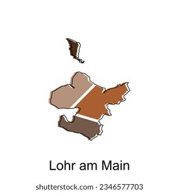 Map of Lohr Am Main, World Map International vector template with outline graphic sketch style isolated on white background