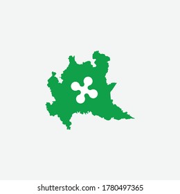 Map of Lombardy flag - Italy state vector
