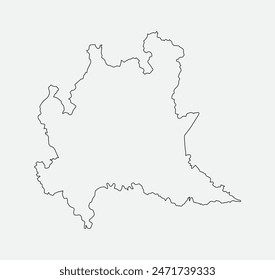 Map of Lombardy. - Italy outline silhouette graphic element Illustration template design
