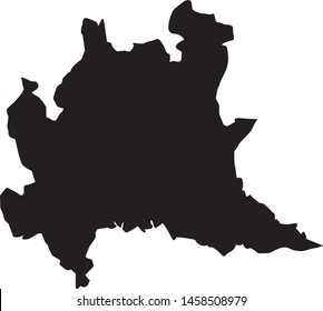 map of Lombardy region in Italy