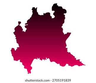 Mapa de Lombardía como Ilustración vectorial