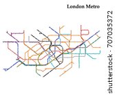 Map of the London metro, Subway, Template of city transportation scheme for underground road. Vector illustration.
