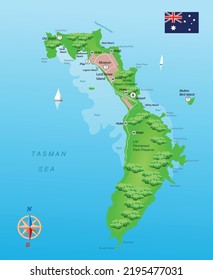 Map of Lord Howe Island in Australia. Vector illustration
