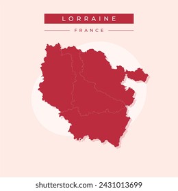 Mapa de Lorena - Francia elemento gráfico de silueta de contorno de la región Ilustración diseño de plantilla