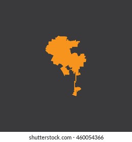 Map of Los Angeles City Vector Illustration