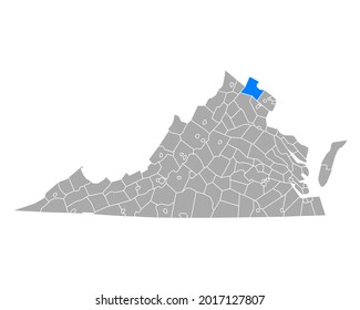 Map of Loudoun in Virginia on white