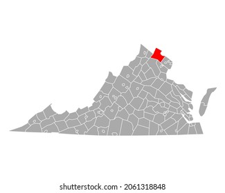 Map of Loudoun in Virginia on white