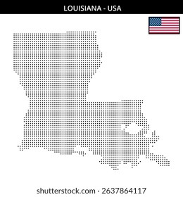 Map of Louisiana featuring raster dots by region