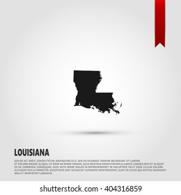 Map of the Louisiana state. Vector illustration design element. Flat style design icon.