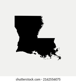 Map Louisiana United States Outline Silhouette Stock Vector (Royalty ...