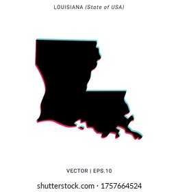 Map of Louisiana Vector Design Template