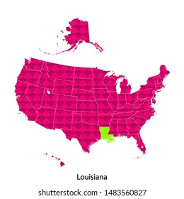 map of Louisiana. vector illustration