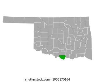 Map of Love in Oklahoma on white