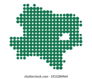 Map of Lower Austria on white