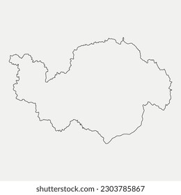 Map of Lower Bavaria - Bavaria - Germany region outline silhouette graphic element Illustration template design
