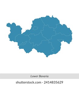 map of Lower Bavaria is a region in Bavaria state of Germany with borders municipalities