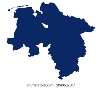 Mapa de la Baja Sajonia en color azul