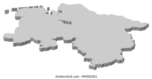Map - Lower Saxony (Germany) - 3D-Illustration