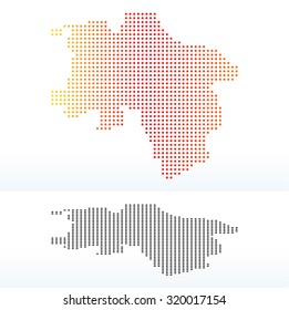 Map of Lower Saxony, Germany with Dot Pattern