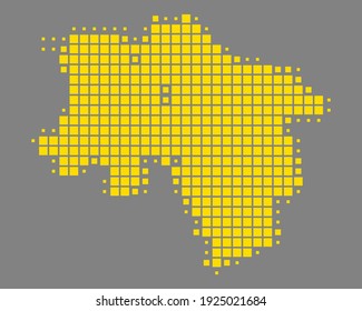Map of Lower Saxony  on gray