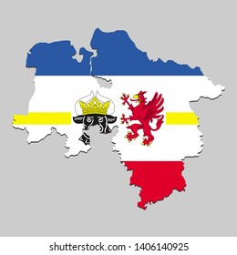 Map of Lower Saxony is a state Germany with flag. Vector Illustration