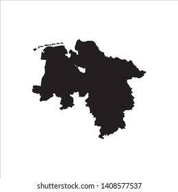 map of Lower Saxony. Vector illustration