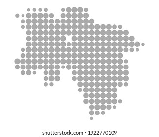 Map of Lower Saxony as vector illustration