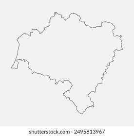 Map of Lower Silesian - Poland outline silhouette graphic element Illustration template design
