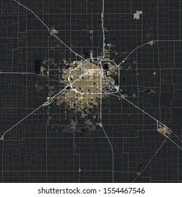 Map Lubbock City. Texas. USA