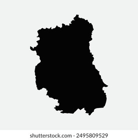 Map of Lublin - Poland outline silhouette graphic element Illustration template design
