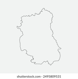 Map of Lublin - Poland outline silhouette graphic element Illustration template design
