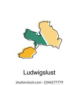 Map of Ludwigslust, World Map International vector template with outline graphic sketch style isolated on white background