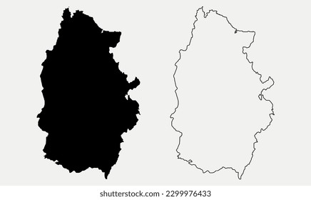 Map of Lugo - Galicia - Spain region outline silhouette graphic element Illustration template design
