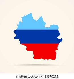 Map of Luhansk Peoples Republic in Luhansk Peoples Republic flag colors



