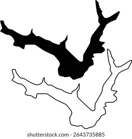 Mapa de Lums Pond Delaware EUA Silhueta plana e design de contorno