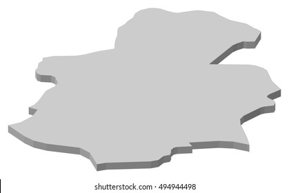 Map - Luxembourg (Luxembourg) - 3D-Illustration