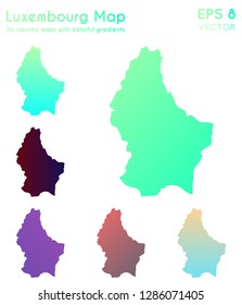 Map of Luxembourg with beautiful gradients. Alive set of Luxembourg maps. Majestic vector illustration.