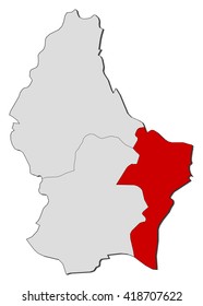 Map - Luxembourg, Grevenmacher