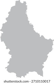 Mapa de Luxemburgo Gris Silueta Editable Vector